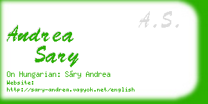 andrea sary business card